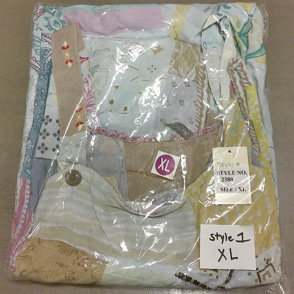 NEW! Blue Sky Patchwork Overalls Wide Leg Patch Colors Will Vary Size S,M,L & XL - Picture 6 of 8